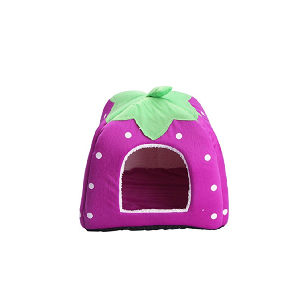 marque generique - YP Select Strawberry Style Sponge House Pet Bed Dome Tent Warm Cushion Basket Violet S - Niche pour chien