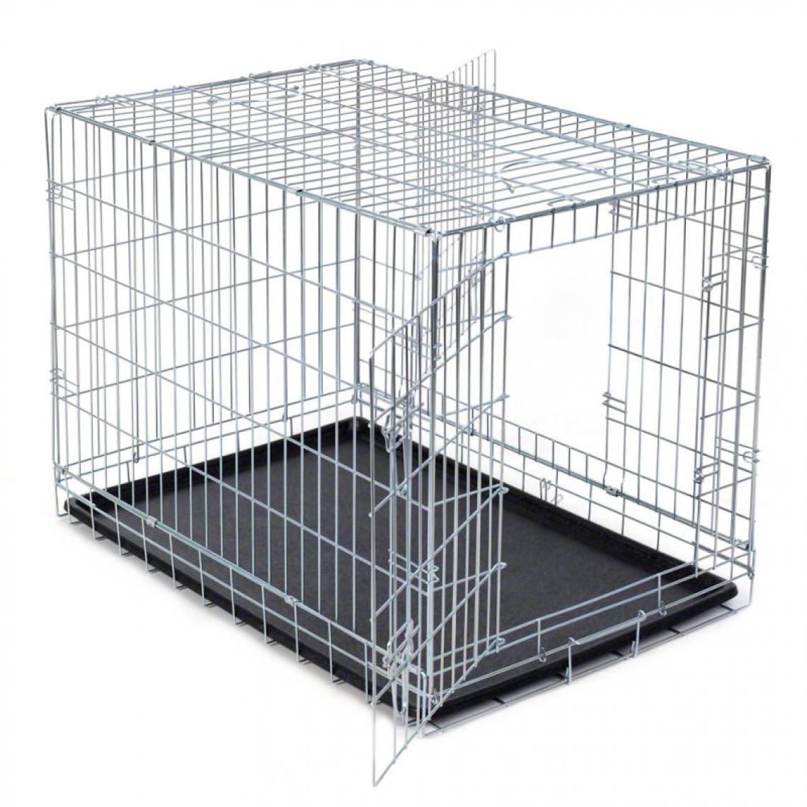 MercatoXL - Cage de transport en métal 48 x T 64 x H 54 cm - Equipement de transport pour chat