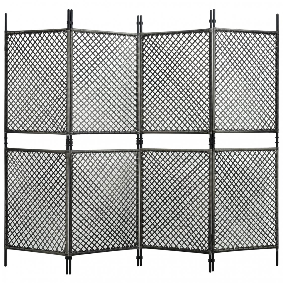 Vidaxl - vidaXL Panneau de clôture Résine tressée 2,4x2 m Anthracite - Panneaux et treillis