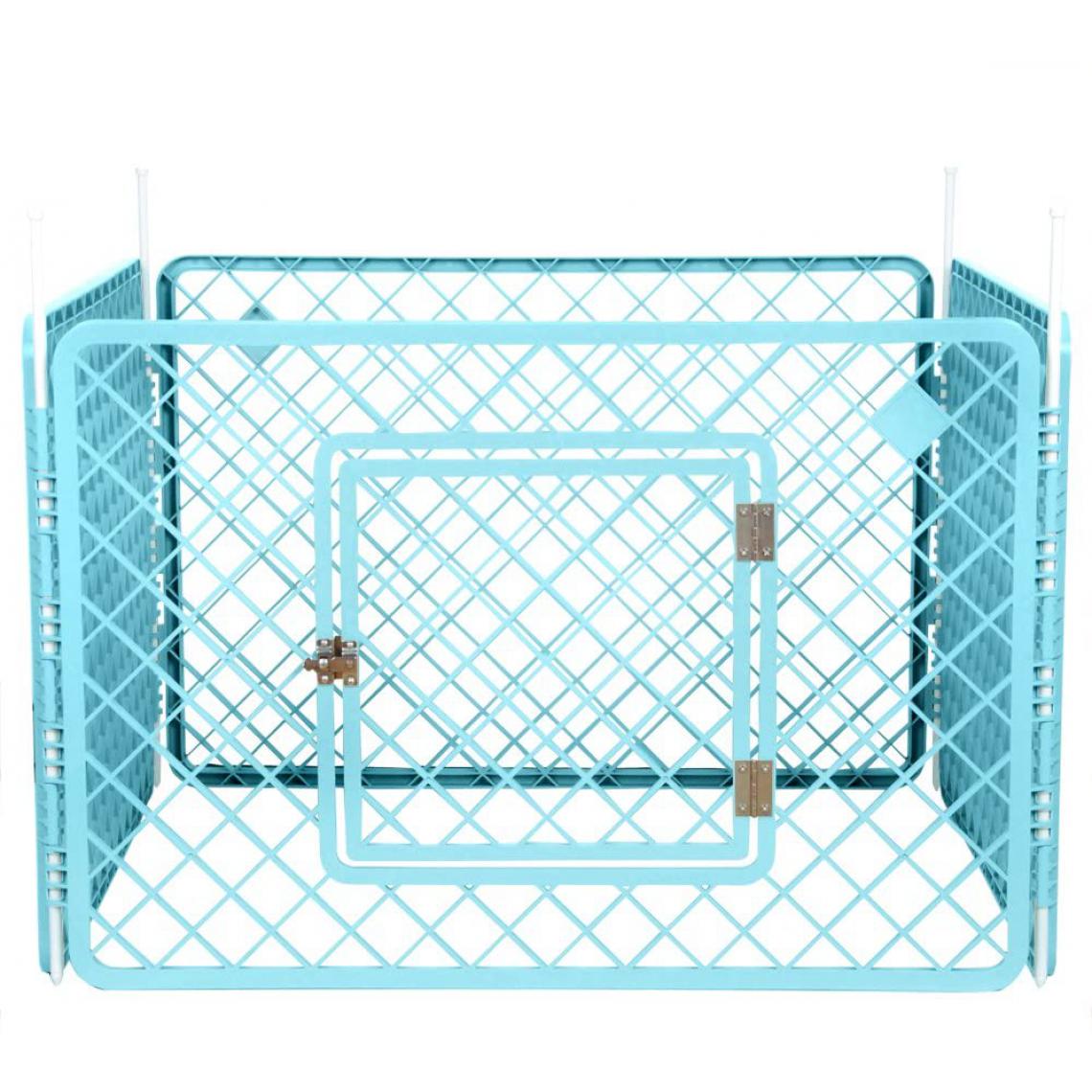 Iris Ohyama - Iris Ohyama, parc pour chien / cage d'extérieur / enclos / chenil 4 éléments - Pet Circle - H-604, plastique, bleu, 6,3kg, 90 x 90 x 60 cm - Clôture pour chien