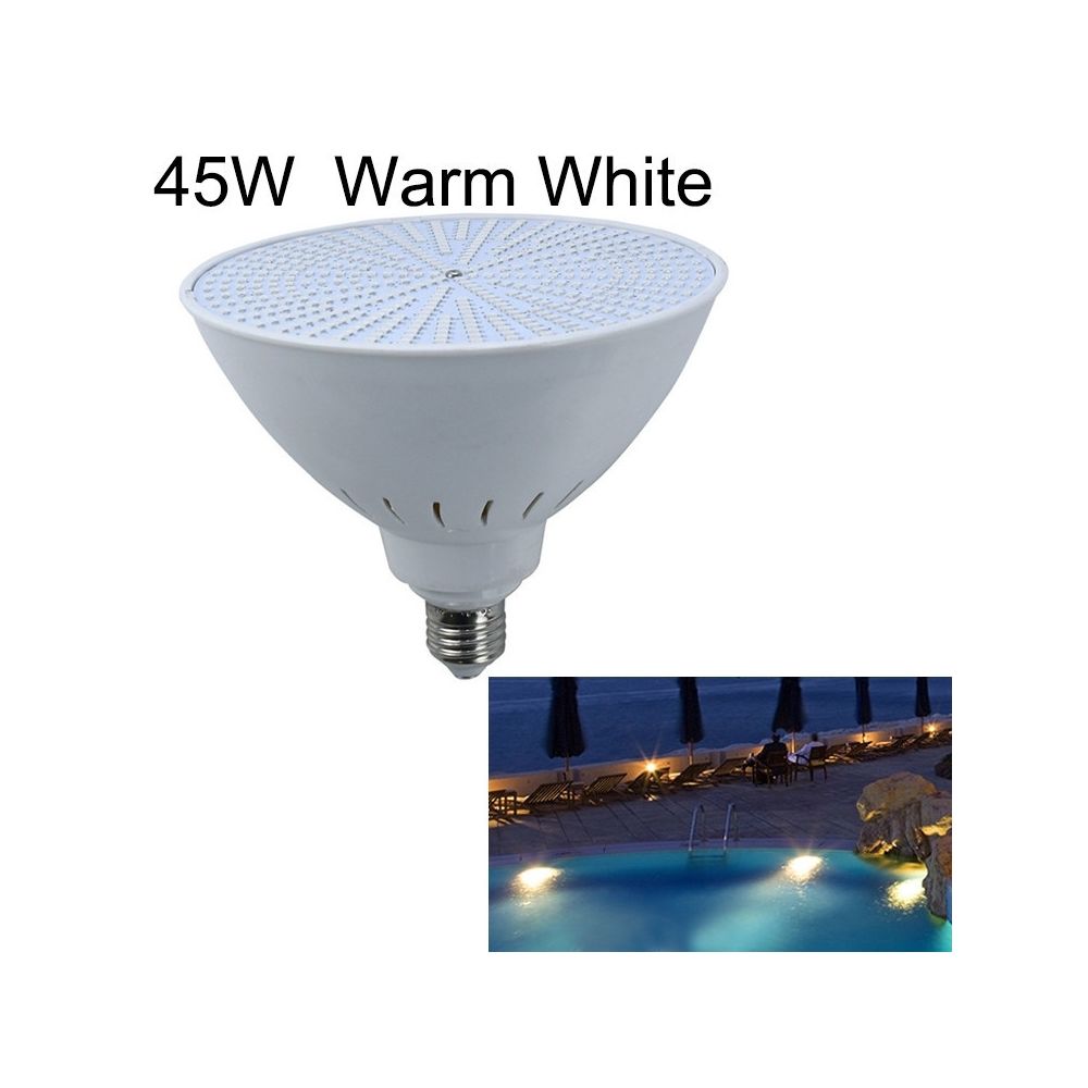 Wewoo - Lumière sous-marine d'ampoule de piscine en plastique ABS LEDcouleur de la blanche chaude 45W - Lampadaire