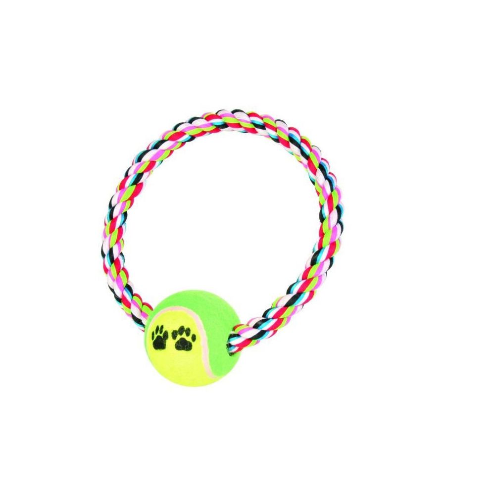 Trixie - TRIXIE Balle de tennis sur une corde pour chien - Jouet pour chien