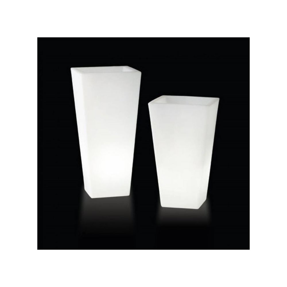 Slide - Y-POT LIGHT-Pot lumineux d'exterieur H90cm et L43cm Blanc Slide - Lampadaire