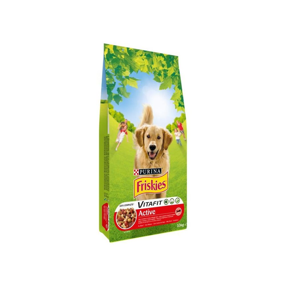 Friskies - FRISKIES Croquettes Vitafit Active au boeuf - Pour chien adulte - 10 kg - Croquettes pour chien