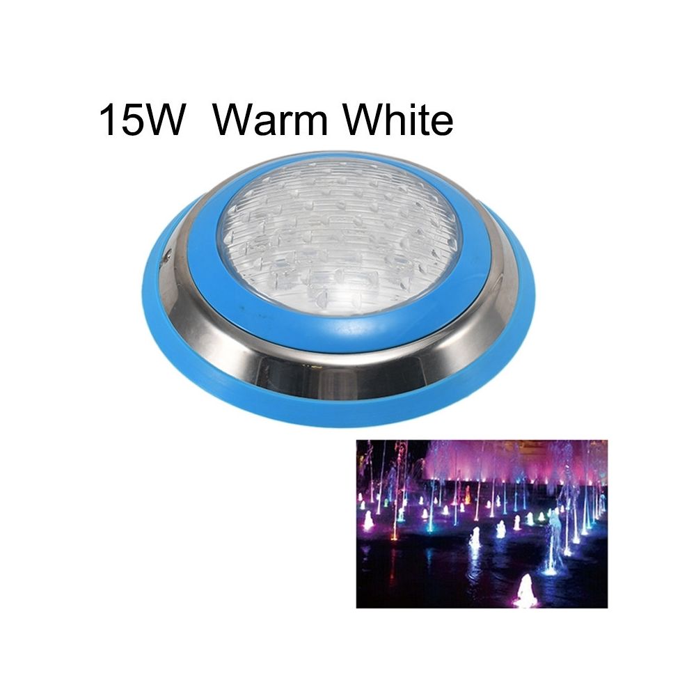 Wewoo - Lumière sous-marine de paysage de de piscine murale en acier inoxydable de 15W LED blanche chaude - Lampadaire