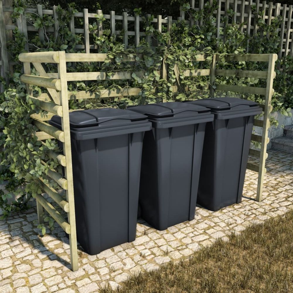 marque generique - Joli Accessoires pour conteneurs à déchets ensemble Wellington Abri de poubelle triple Vert 210x80x150 cm Pin imprégné FSC - Abris de jardin en bois
