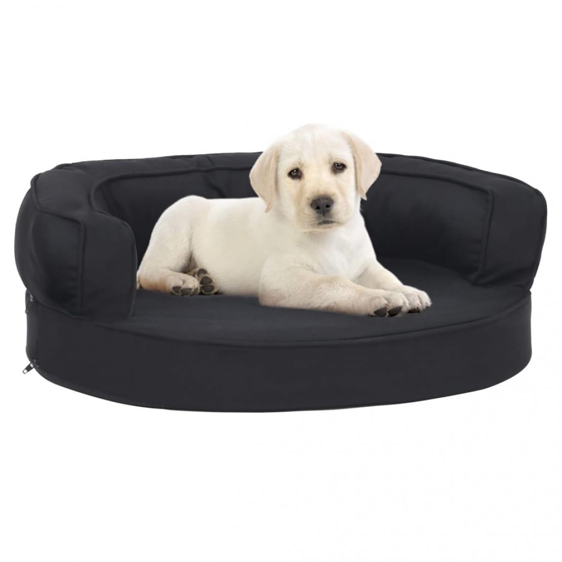 Vidaxl - vidaXL Matelas de lit ergonomique de chien 60x42 cm Aspect de lin Noir - Equipement de transport pour chat