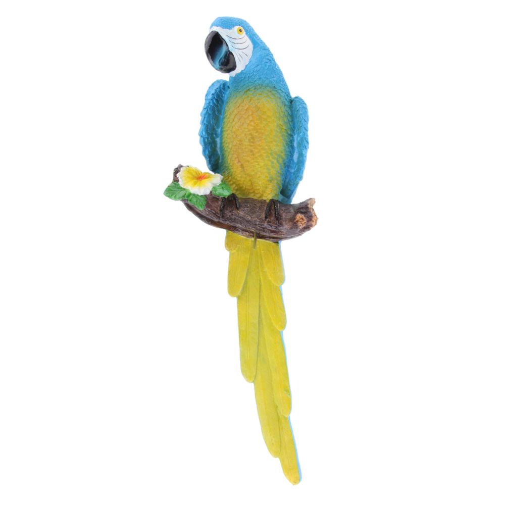 marque generique - résine artisanat réaliste perroquet oiseaux ornement plante suspendu regarder gauche bleu - Petite déco d'exterieur