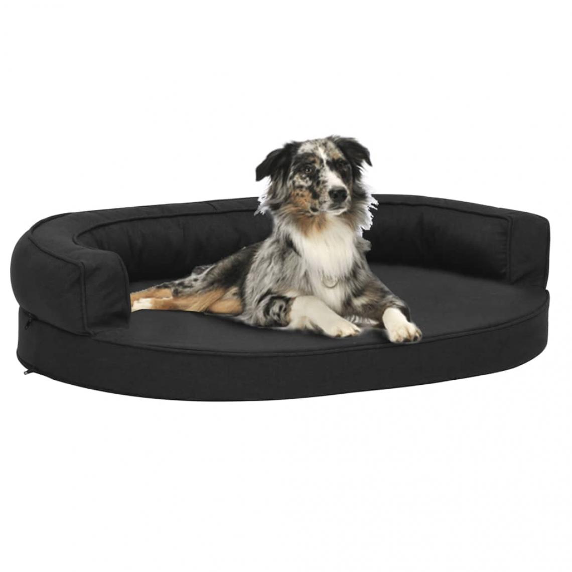 Vidaxl - vidaXL Matelas de lit ergonomique de chien 75x53 cm Aspect de lin Noir - Equipement de transport pour chat