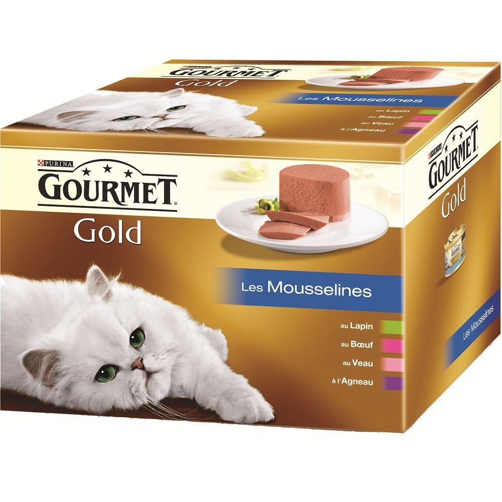 Gourmet - Gourmet Gold Les Mousselines Multivariétés Chat adulte Viandes - Boîtes - Alimentation humide pour chat