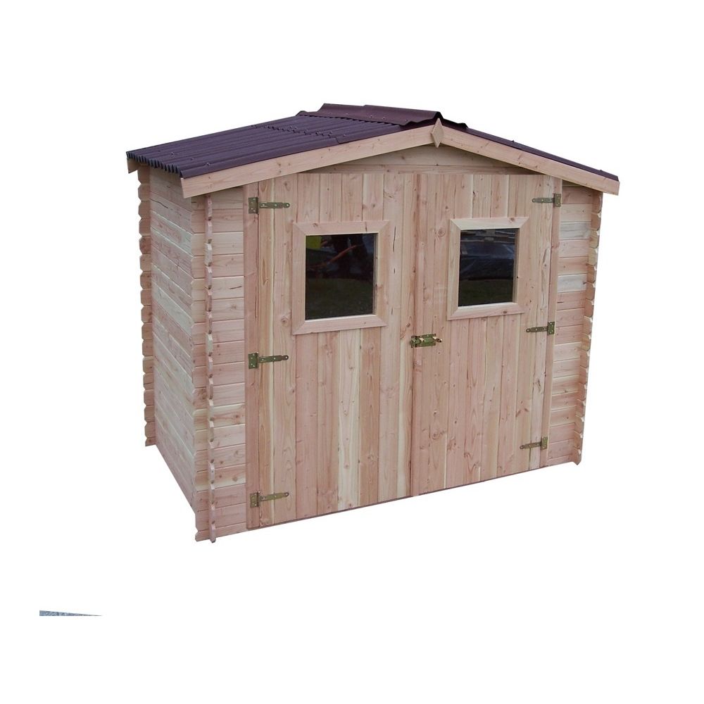 Habrita - Abri DALIA madriers 20 mm sans plancher toit double pente 5,32 m² - Abris de jardin en bois