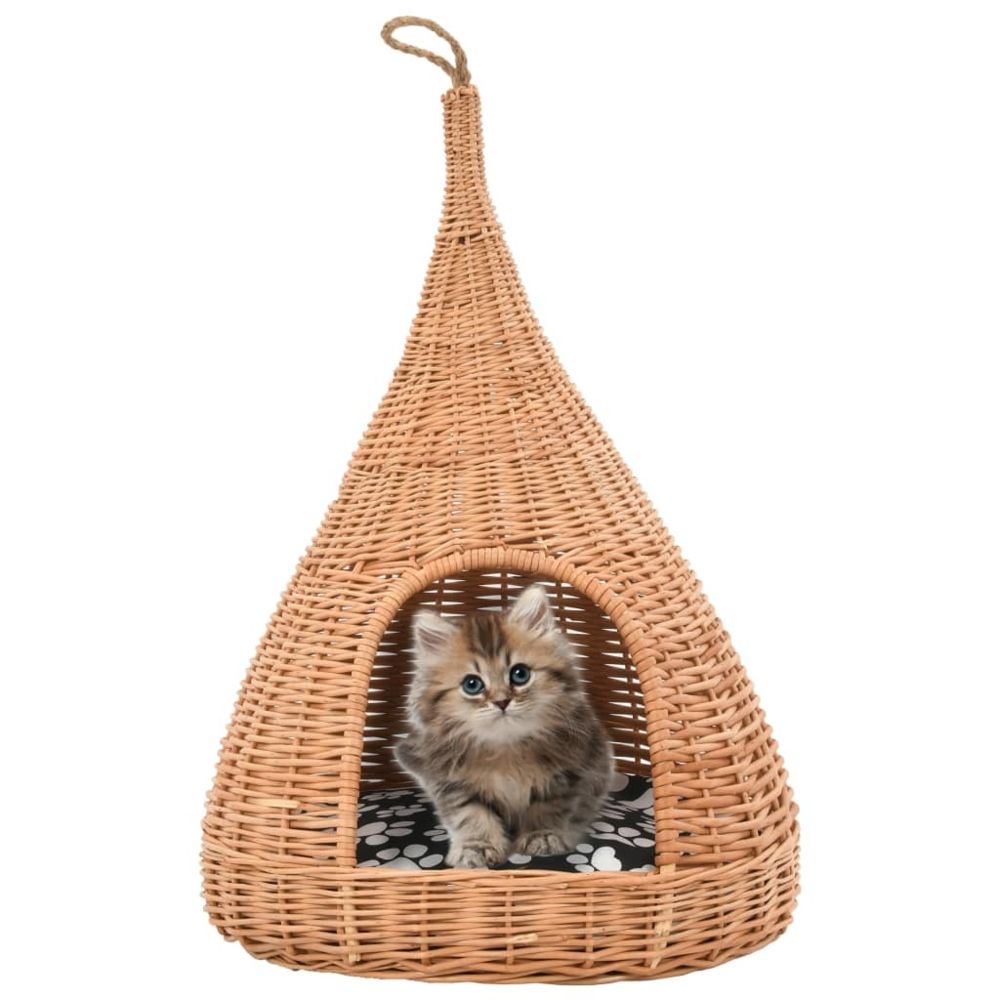 Vidaxl - vidaXL Panier pour chats avec coussin 40x60 cm Saule naturel - Arbre à chat