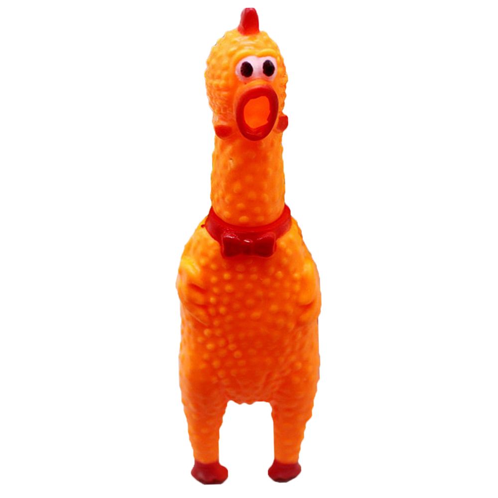 marque generique - petit criant caoutchouc poulet grinçant animal de compagnie dur chien à mâcher traiter jouet orange - Jouet pour chien