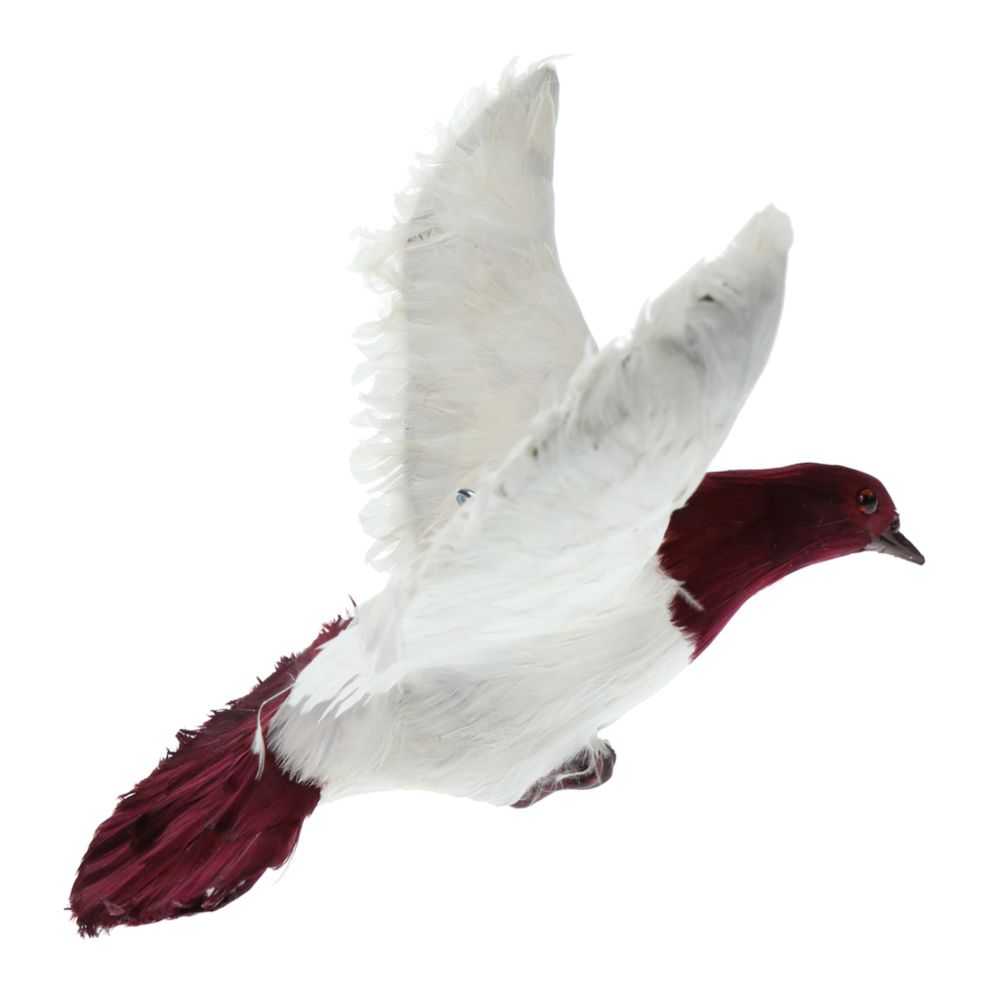 marque generique - artificiel à plumes pigeon oiseau yard figurine décor oiseau # 5 rouge volant - Abris de jardin en bois