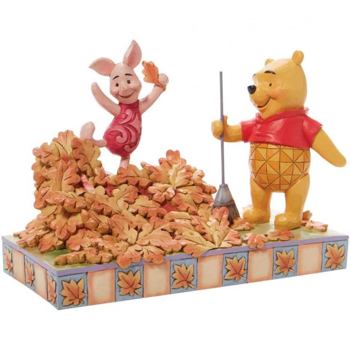 Disney Montres - Figurine Winnie l'Ourson et Porcinet - Journée d'automne - Petite déco d'exterieur