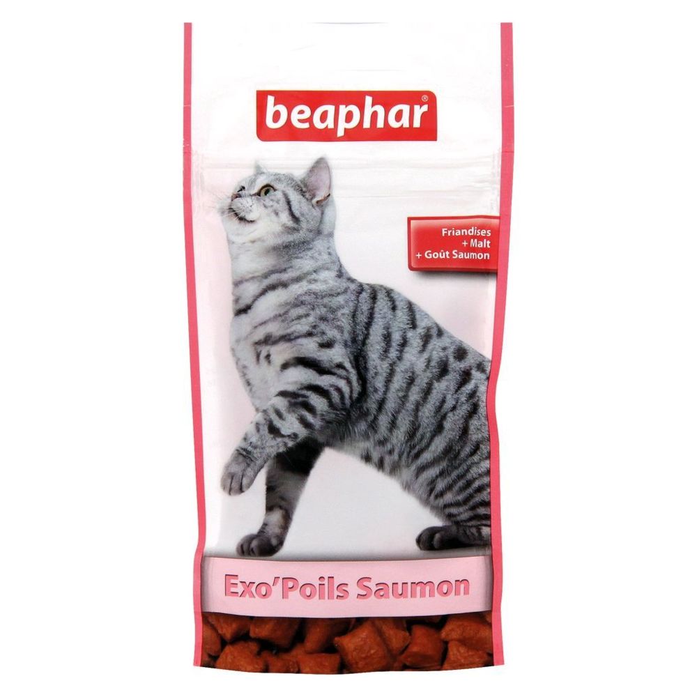 Beaphar - Friandise Exo'Poils au malte et au saumon pour chat - Friandise pour chat