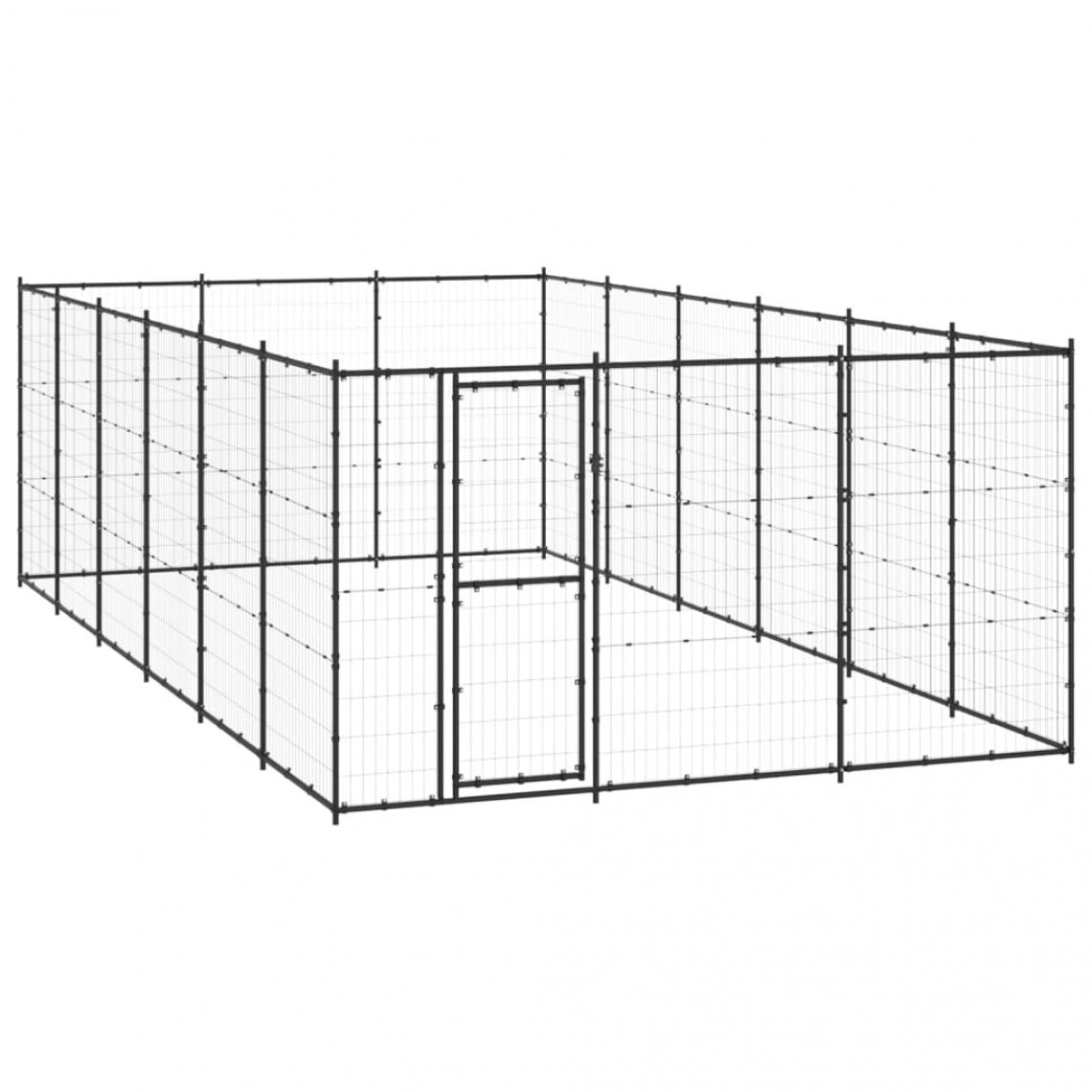 Helloshop26 - Chenil extérieur cage enclos parc animaux chien d'extérieur pour chiens acier 21,78 m² 02_0000364 - Clôture pour chien