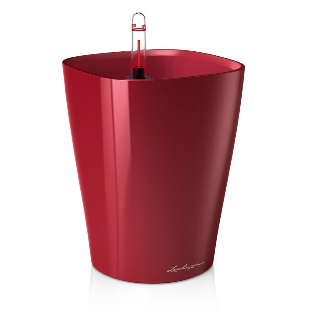 marque generique - Pot de table Deltini - kit complet, rouge scarlet brillant Ø 14 x 18 cm - Poterie, bac à fleurs