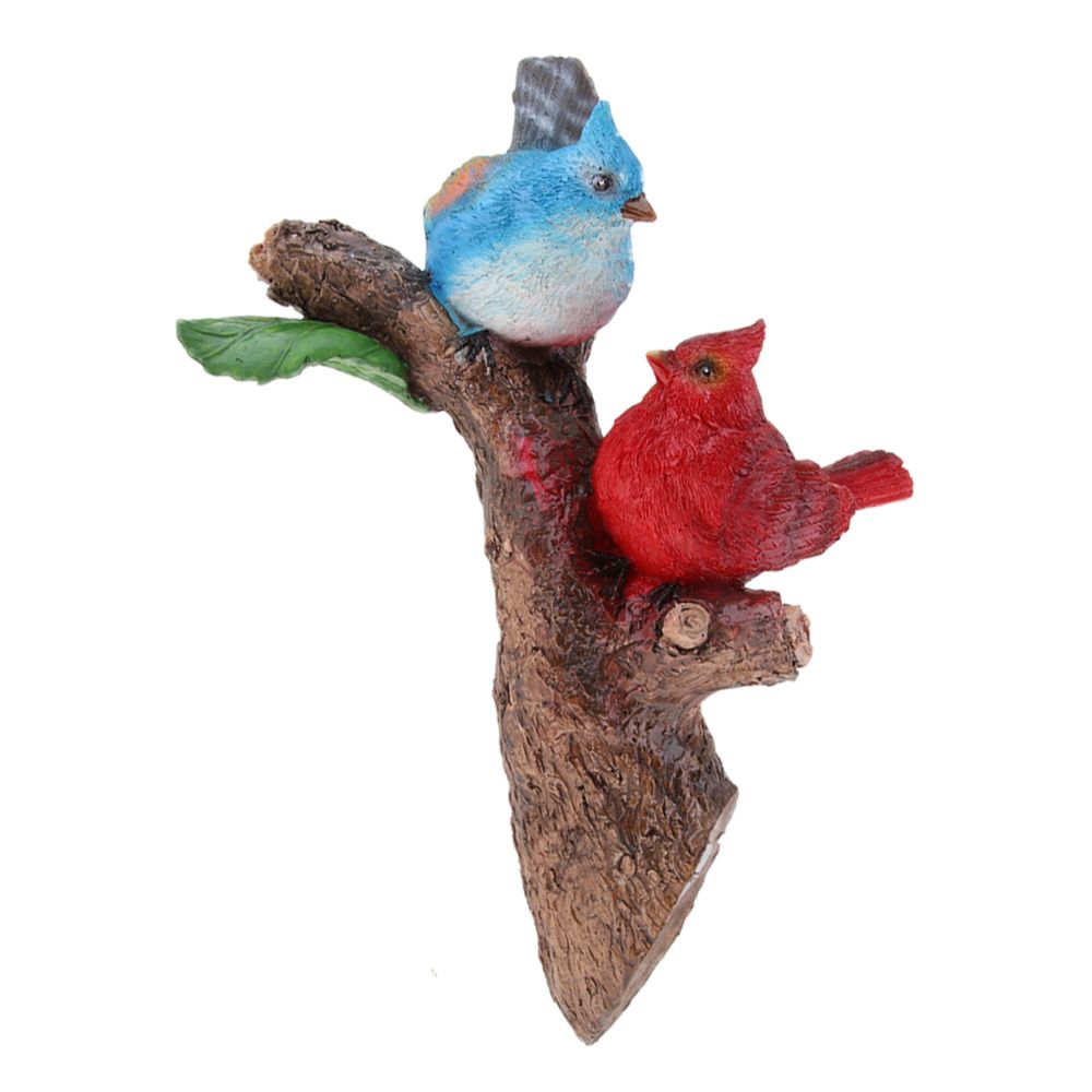 marque generique - Lovly Bird Résine Sculpture Ornement Décoration de La Maison Statue Art Bleu Rouge - Petite déco d'exterieur