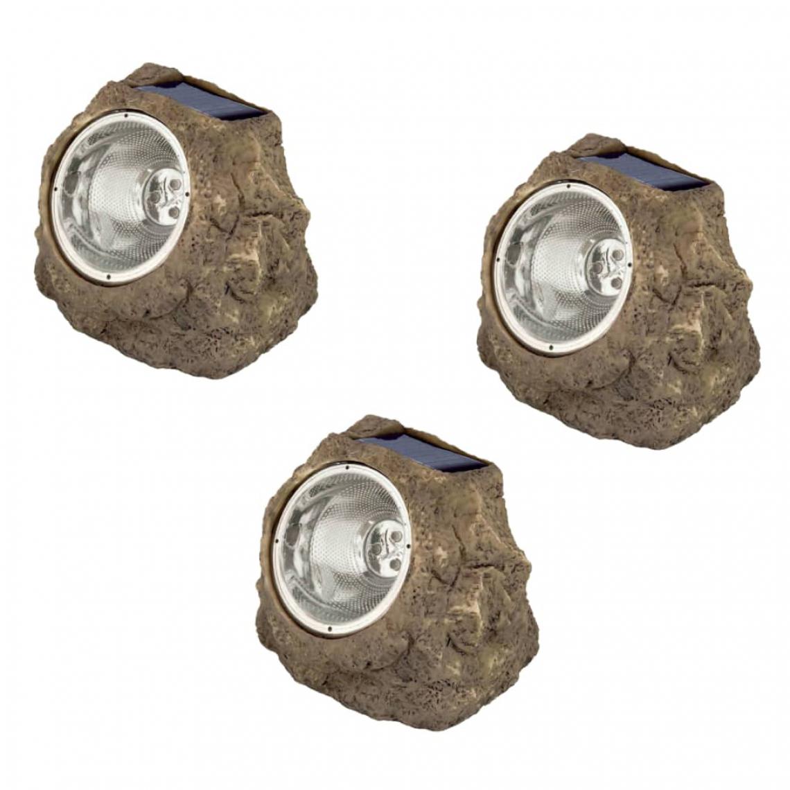 Luxform - Luxform Lampe de rocher de jardin LED solaire Andes 3 pcs - Lampadaire
