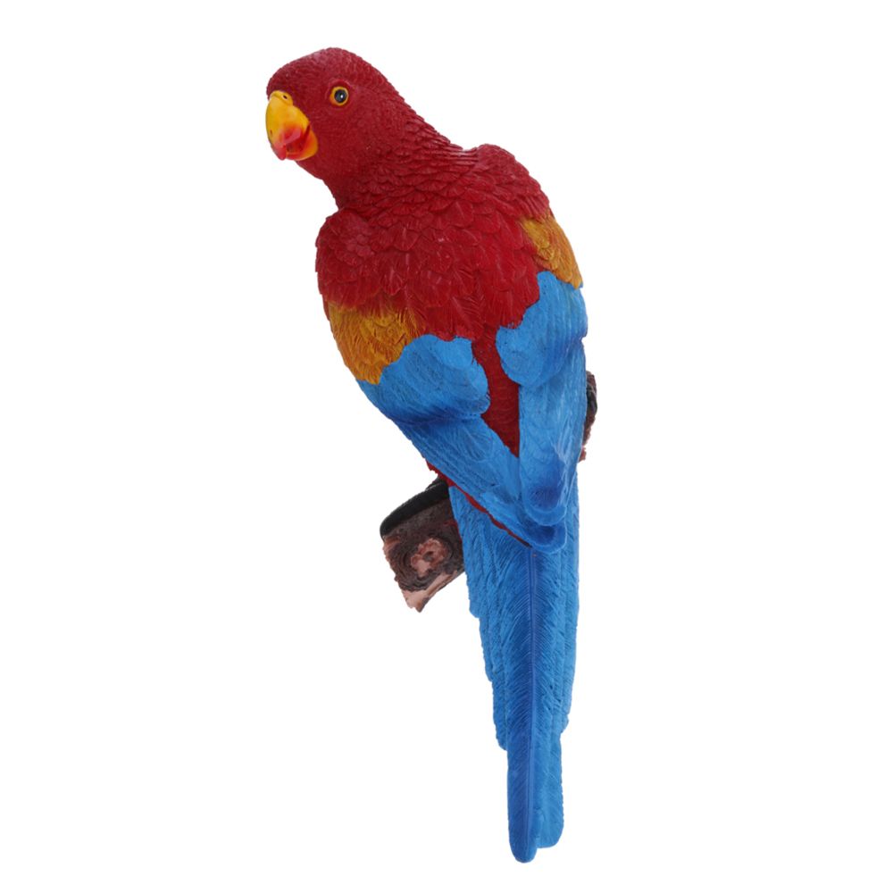 marque generique - perroquet réaliste résine oiseau ornement animal suspendu 38cm tête rouge - Petite déco d'exterieur