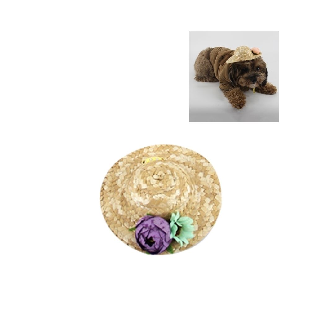 Wewoo - Casquette pour animaux de compagnie en plein air, Taille: S Diamètre intérieur: 7cm Une fleur Chapeau de paille - Vêtement pour chien