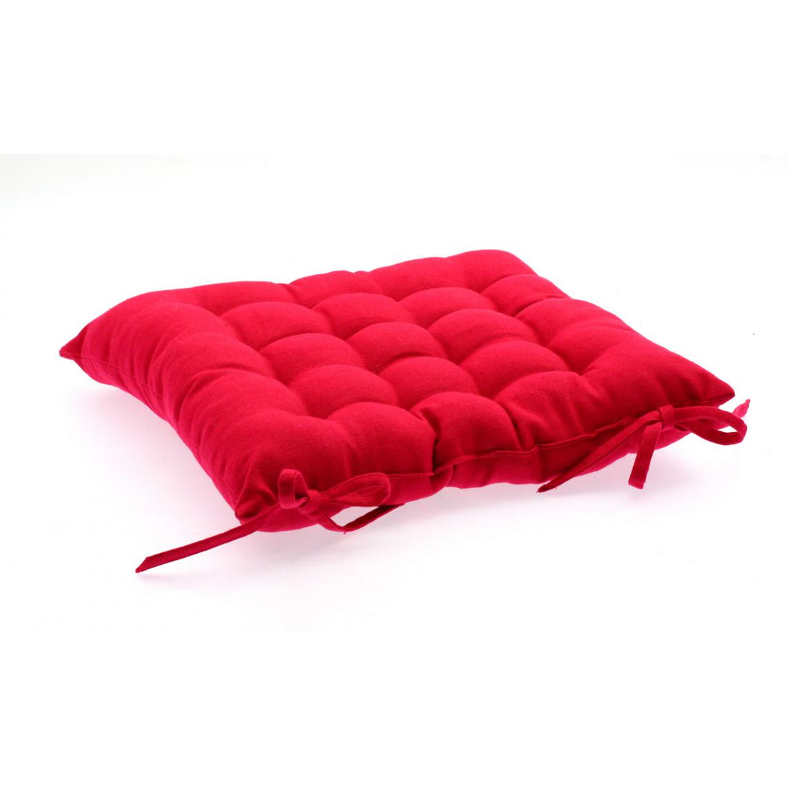 Jardideco - Coussin pour chaise de jardin Rouge 38 x 38 cm - Coussins, galettes de jardin