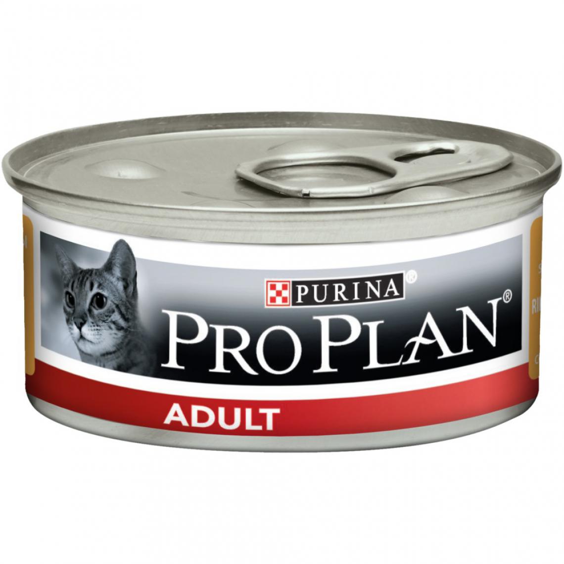 Purina - Boite repas pour chat adulte PRO PLAN Terrine riche en Poulet - Alimentation humide pour chat