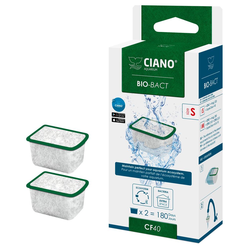 Ciano - Cartouches Bio-Bact Taille S - Ciano - x2 - Equipement de l'aquarium