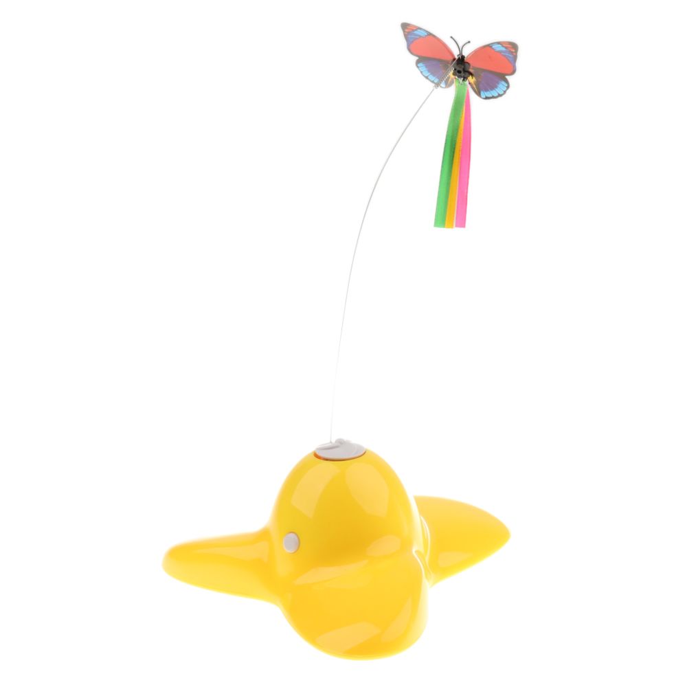 marque generique - animaux chat jouets électriques tournant papillon tige chaton teaser jouer jouet jaune - Jouet pour chien