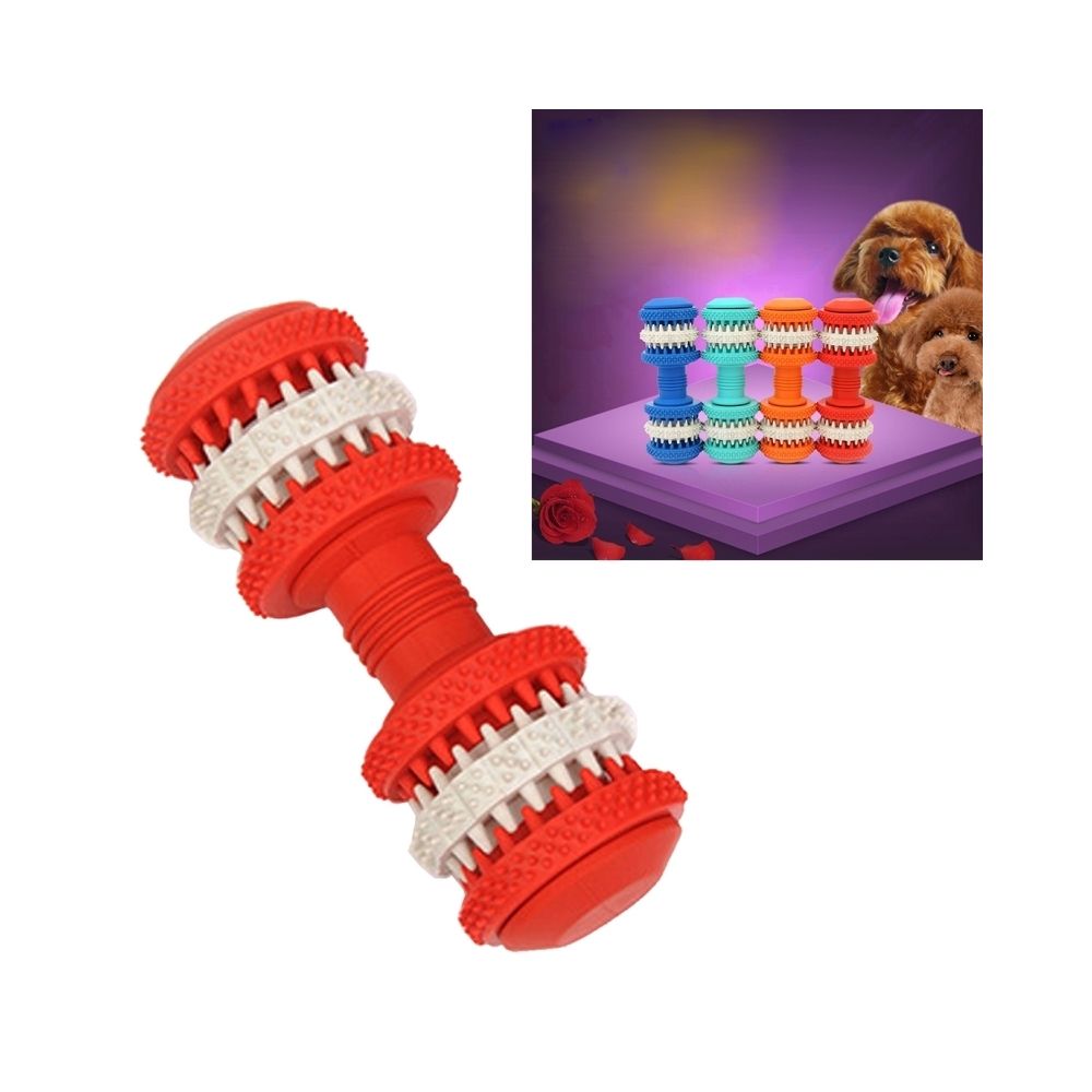 Wewoo - Jouet pour Animaux rouge chien de compagnie Nettoyage des dents Chewing Haltères Forme Jouets en caoutchouc souple non toxique, petite taille, longueur: 12cm - Jouet pour chien