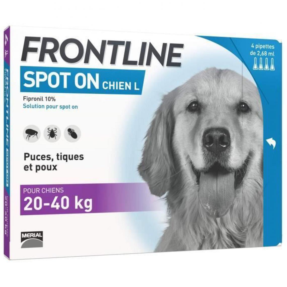 Frontline - FRONTLINE Spot On chien 20-40kg - 4 pipettes - Anti-parasitaire pour chien
