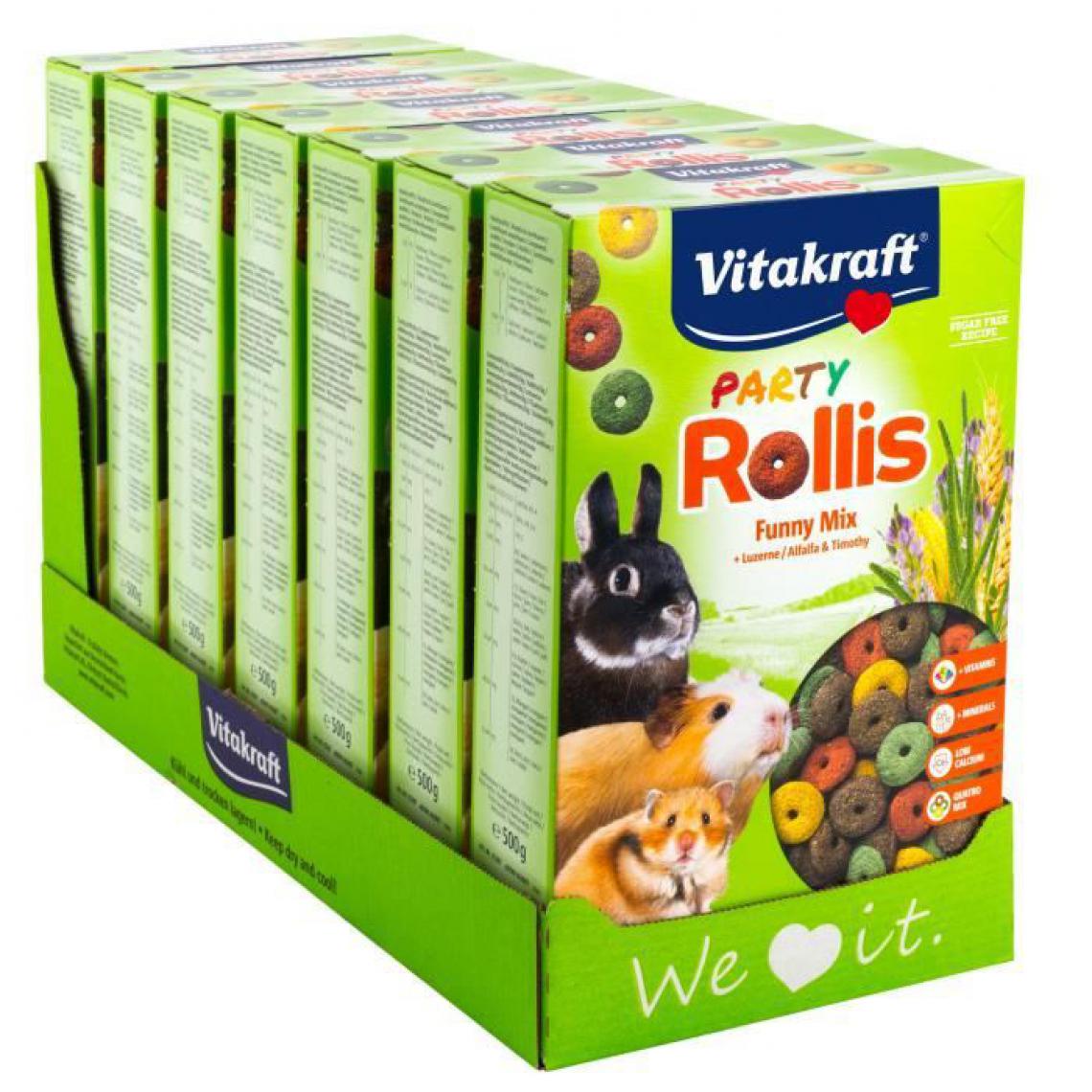 Vitakraft - VITAKRAFT Party Rollis Friandises colorées pour petits mammiferes - Lot de 7x 500 g - Croquettes pour chien