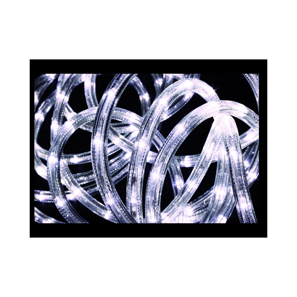 Jardideco - Guirlande lumineuse extérieur Tube LED 8 Fonctions 10 m Blanc - Lampadaire