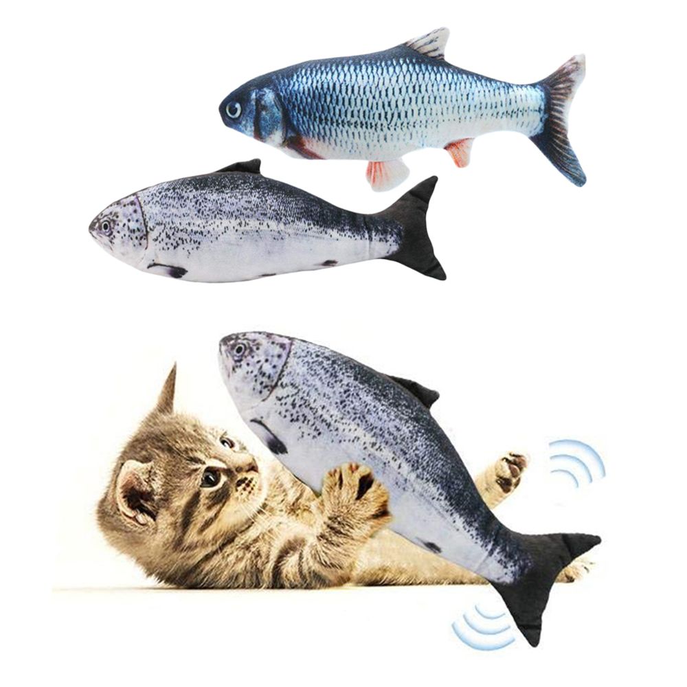 marque generique - 2x Pet Cat Lifelike Electric Fish Toys Drôle Cat Kicker Exercice Catfish - Jouet pour chien
