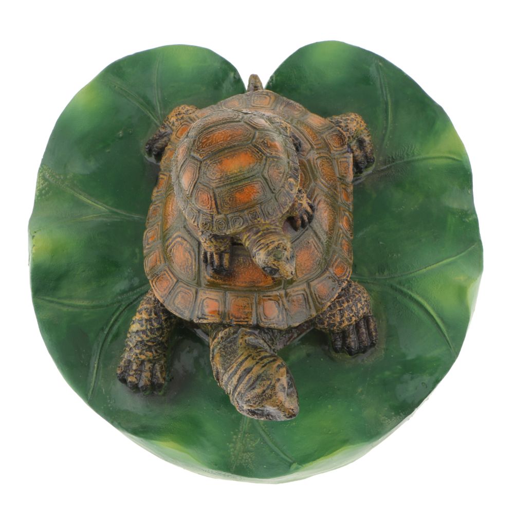 marque generique - tortue d'eau flottante ornement de feuille de lotus décor d'étang 3 famille brun foncé - Petite déco d'exterieur