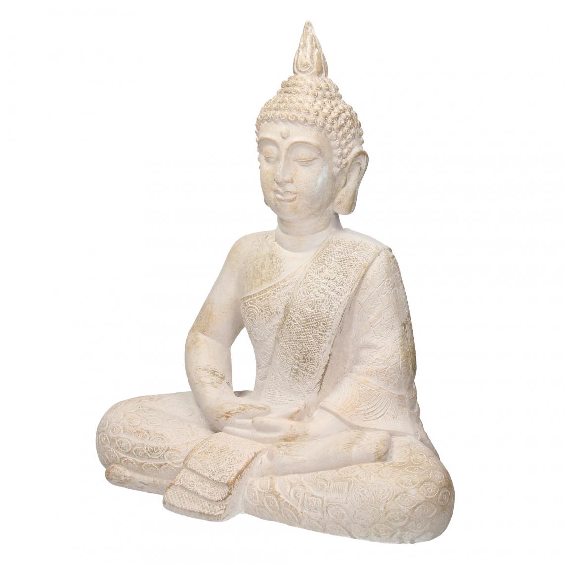 Ecd Germany - Figure décorative sculpture statue de Bouddha assis Feng Shui pour jardin 48 cm - Petite déco d'exterieur