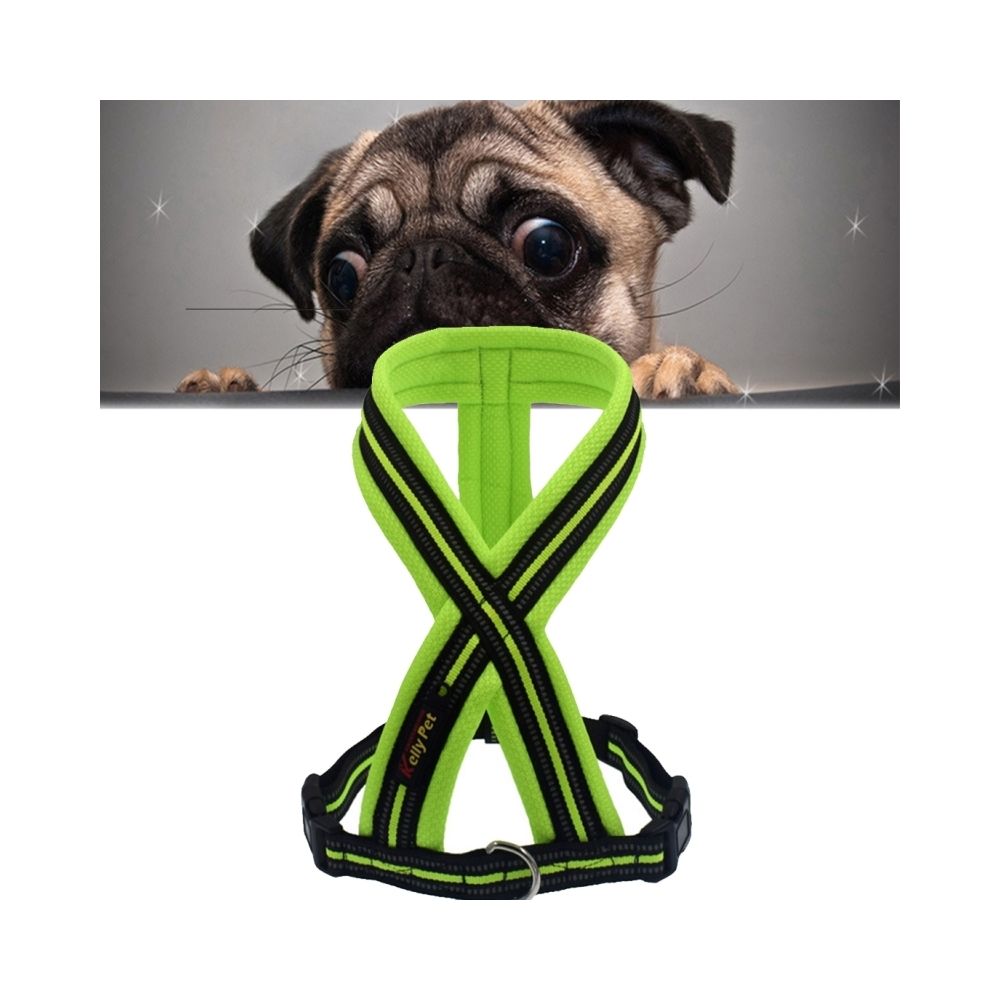 Wewoo - Laisse en de harnais vert de poitrine confortable réfléchissante respirable de Xia de chiens de chien, largeur: 2.5cm, gamme réglable: 57-72cm - Laisse pour chien