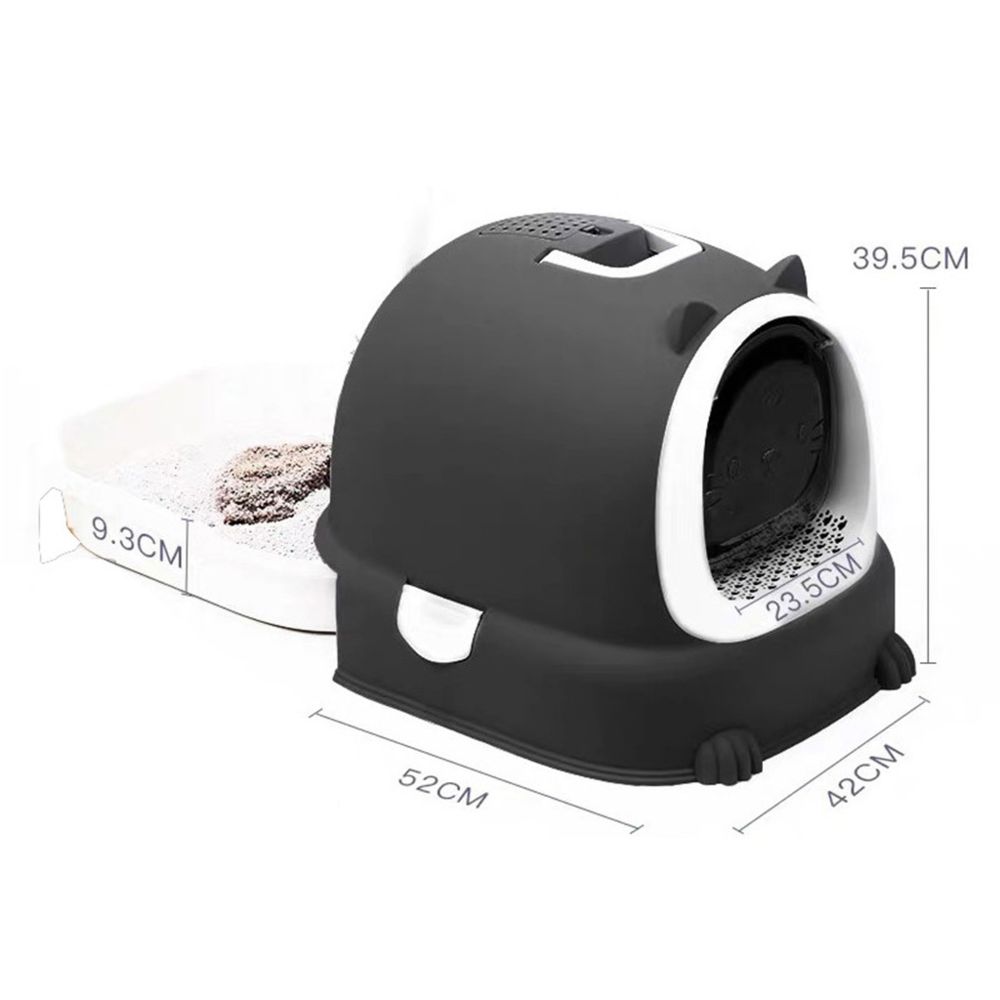 marque generique - Entièrement Fermé Chat Litière Boîte Tiroir Chat Toilette Résistant Aux éclaboussures Noir - Litière pour chat