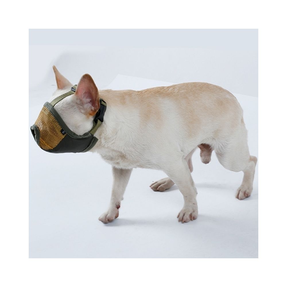 Wewoo - Muselières chien vert armée pour Animal de compagnie Bouche Moustiques Anti-mordant Aboiement Confortable Camouflage, L, Taille du cou: 36-64cm Réglable courte Plat Nez Pet - Muselière pour chien