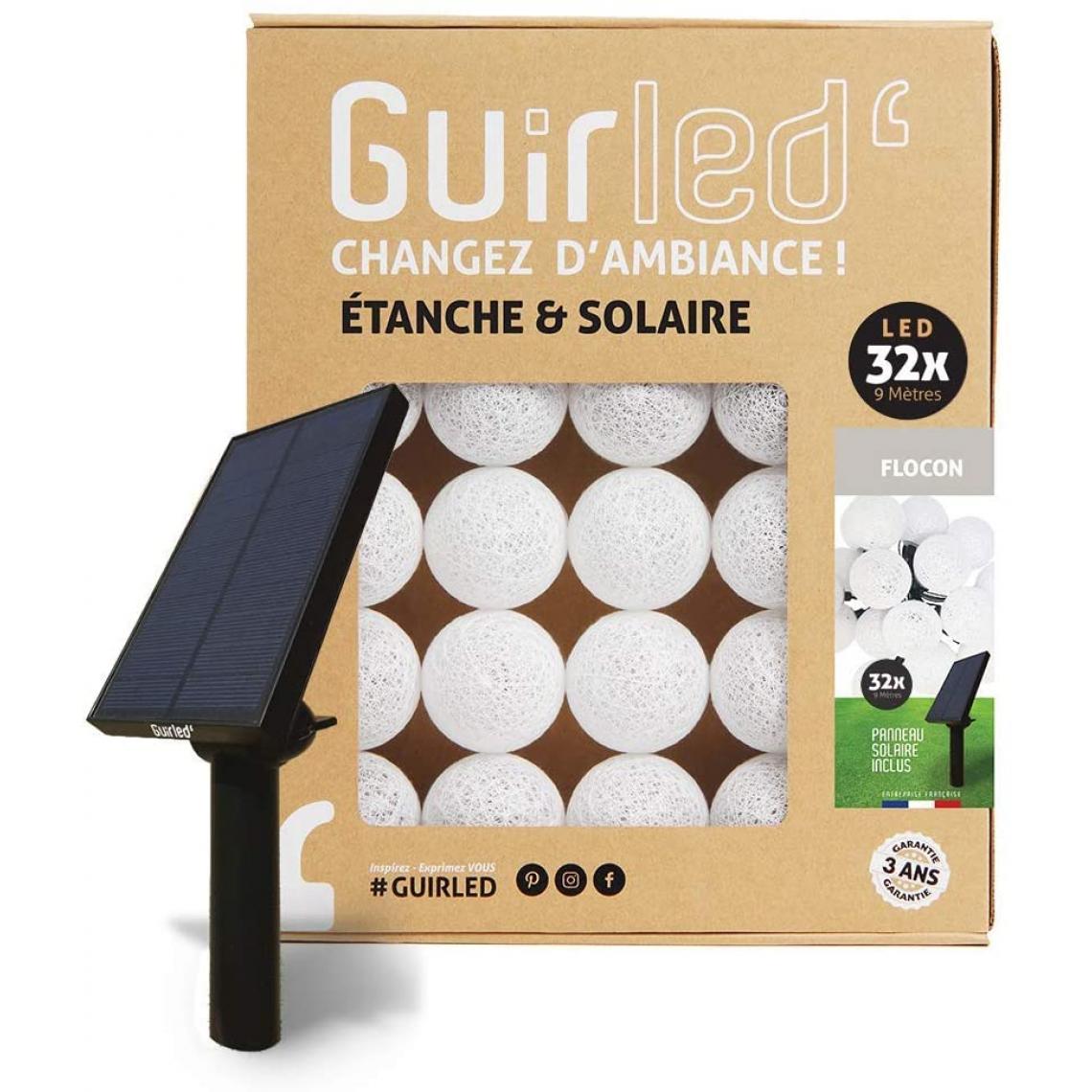 Guirled - Guirlande boule lumineuse 32 LED Outdoor - Flocon - Eclairage solaire