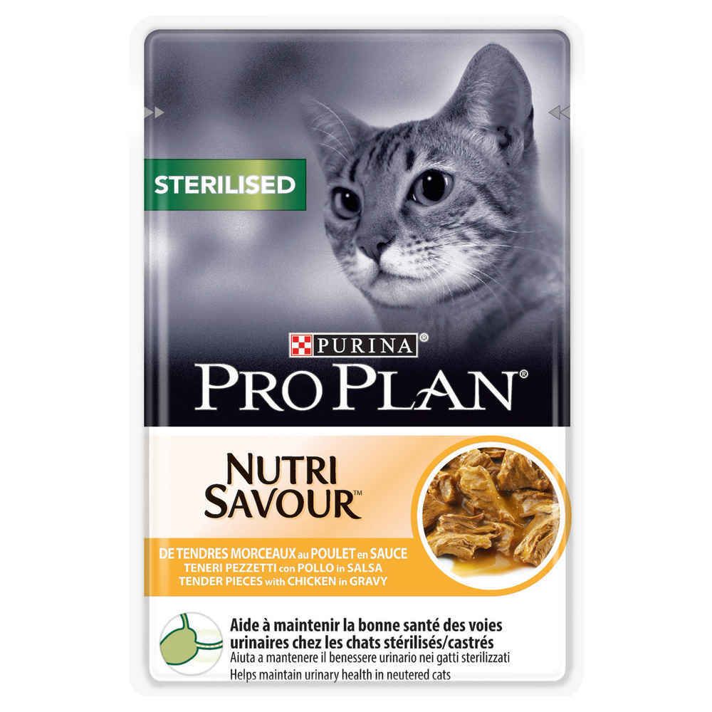 Proplan - Bouchée en Sauce NutriSavour Sterilised au Poulet pour Chat Stérilisé - Pro Plan - 85g - Alimentation humide pour chat