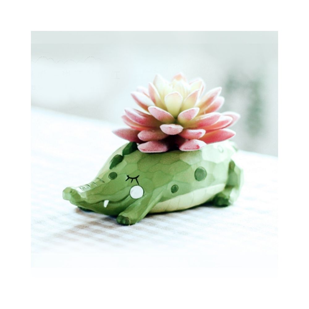 Wewoo - Pot de fleur Belle Maison Jardin Bureau Résine de Bande Dessinée Animal Crocodile En Forme de Plante Décoration Animalière Pots Jardinière - Poterie, bac à fleurs