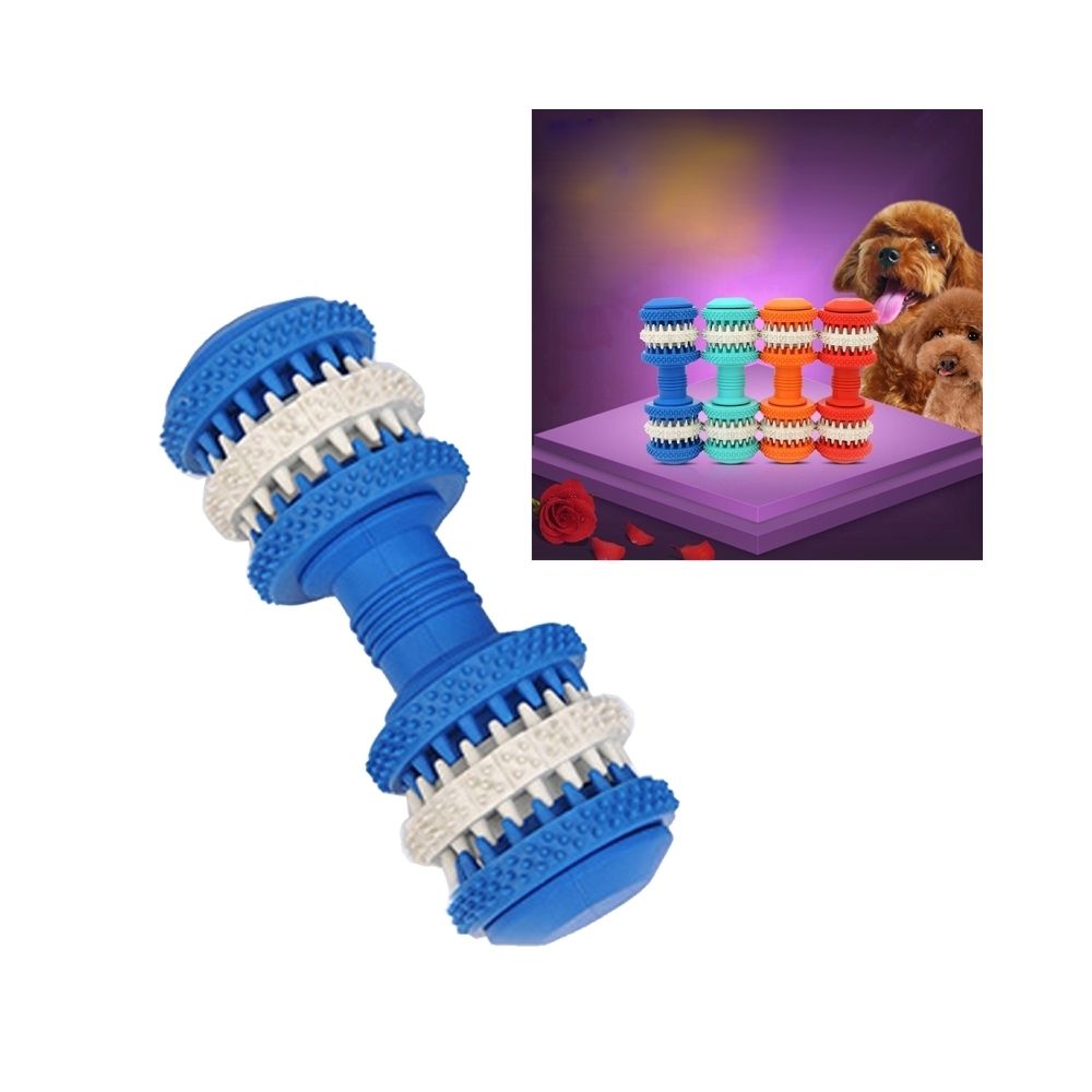 Wewoo - Jouet pour Animaux bleu chien de compagnie Nettoyage de dents Chewing Haltères Forme Jouets en caoutchouc souple non toxique, petite taille, longueur: 12cm - Jouet pour chien