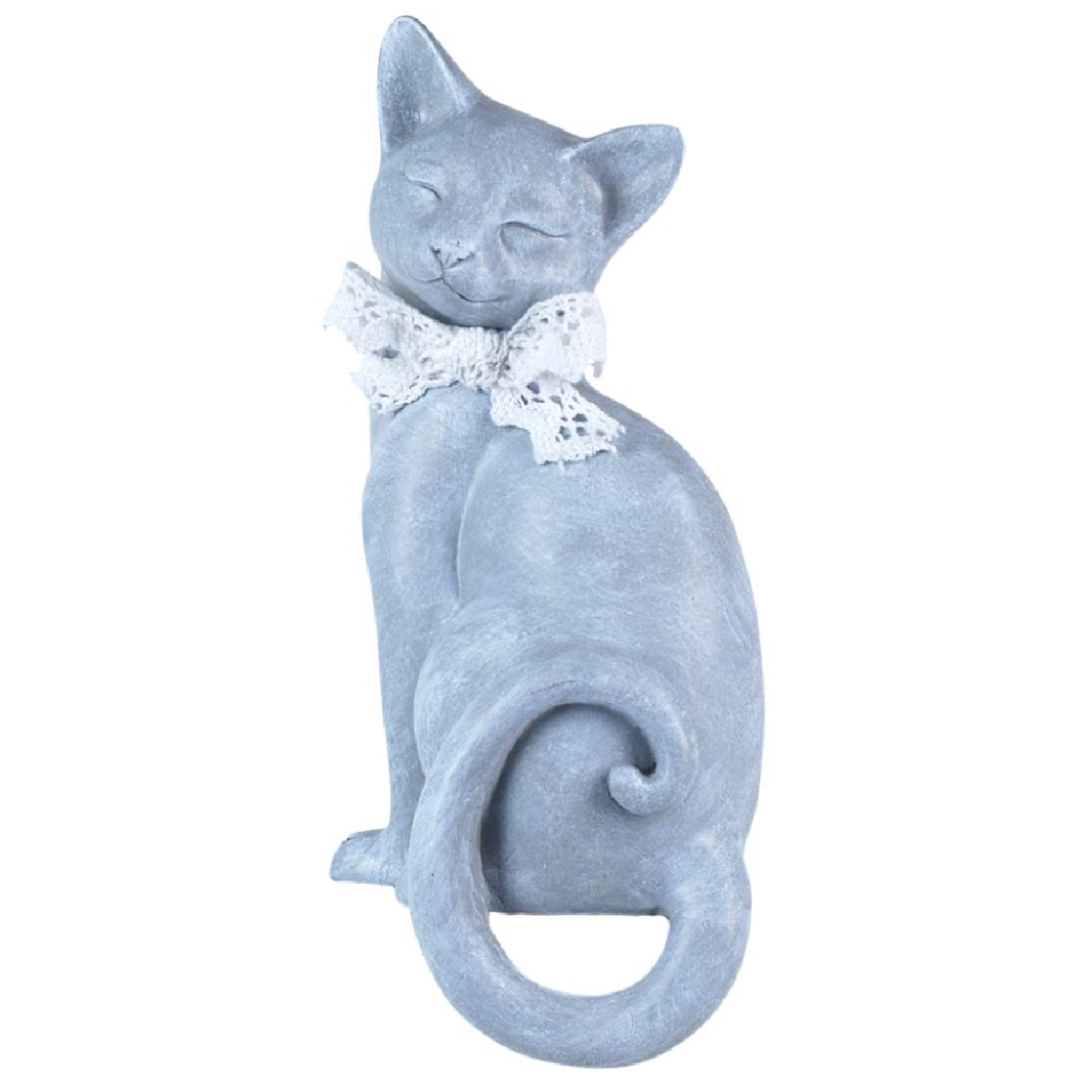 Sign - Statuette Chat en résine grise 23 cm - Petite déco d'exterieur