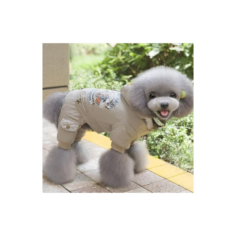 Wewoo - Manteau de coton chaud chien hiver vêtements vêtement pour chientaille S kaki - Vêtement pour chien