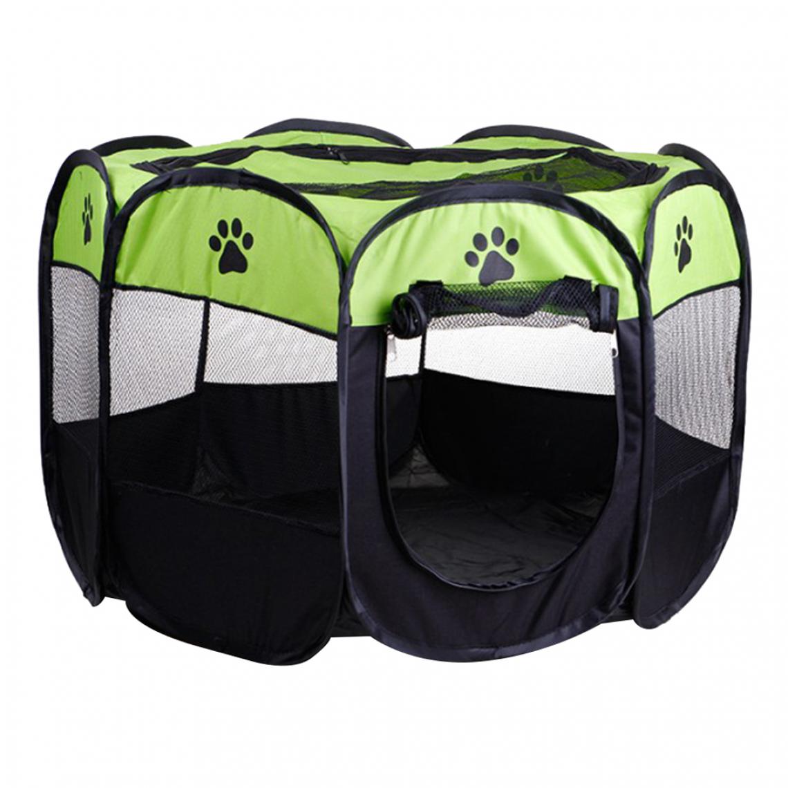 marque generique - Parc Pliable Pour Animaux De Compagnie Portable 8-Panel Kennel Fences Tent Green_S - Clôture pour chien