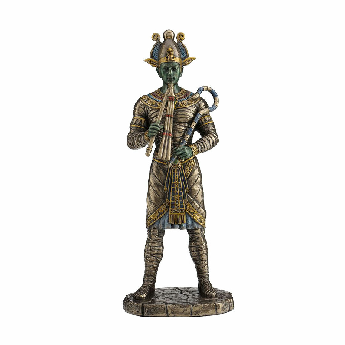 Signee - Statuette Dieu Egyptien Osiris en résine aspect bronze - Petite déco d'exterieur