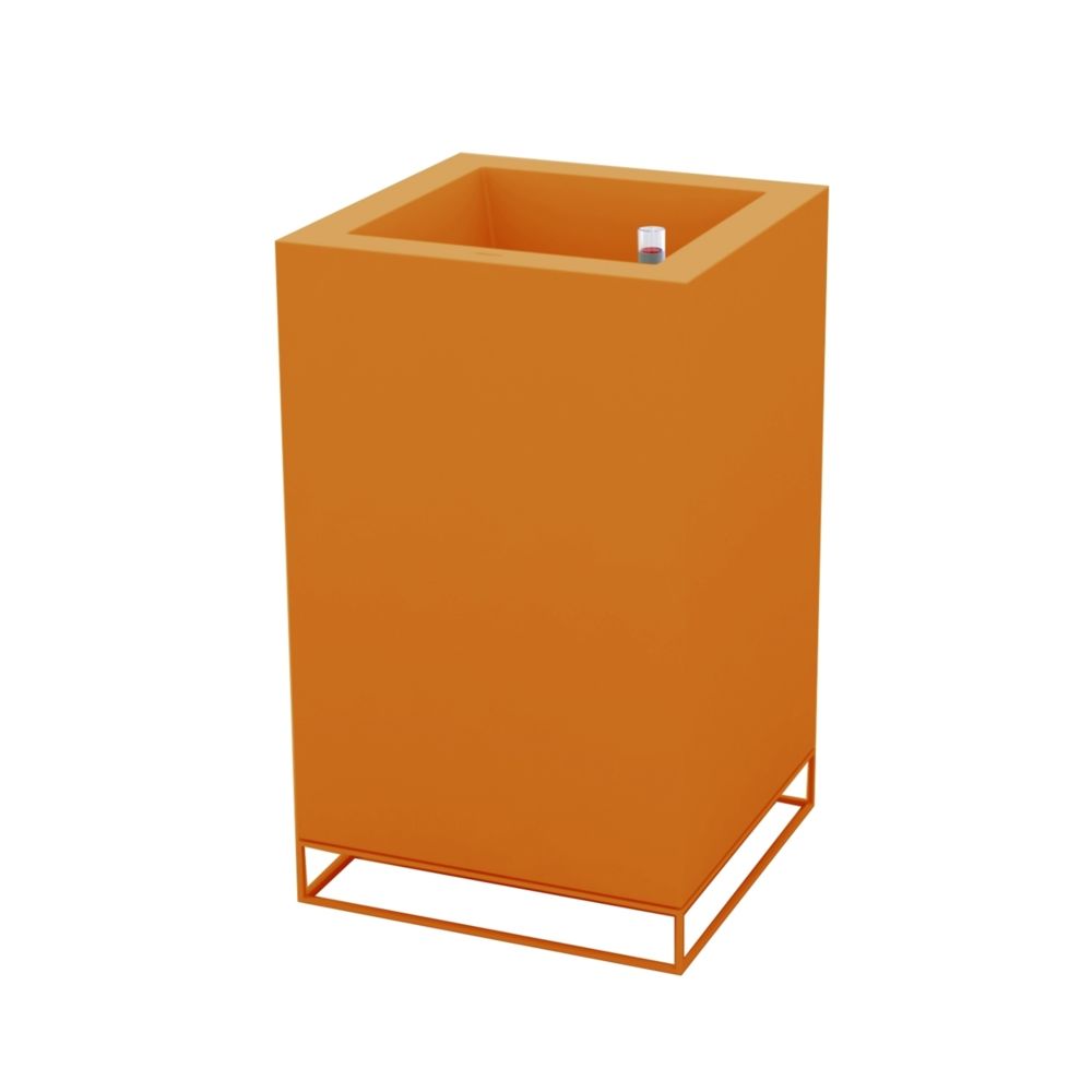 Vondom - Pot de fleurs VELA High Cube - orange - 60 x 60 x 100 cm - Système d'arrosage - Poterie, bac à fleurs