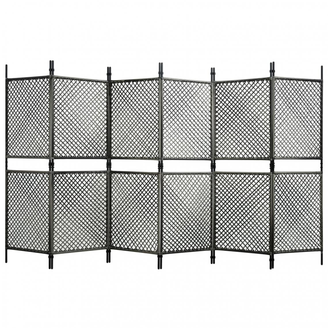 Vidaxl - vidaXL Panneau de clôture Résine tressée 3,6x2 m Anthracite - Panneaux et treillis